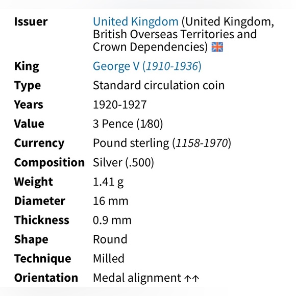 🎈$5 add on - 1921 3 PENCE - George V - Picture 3 of 7